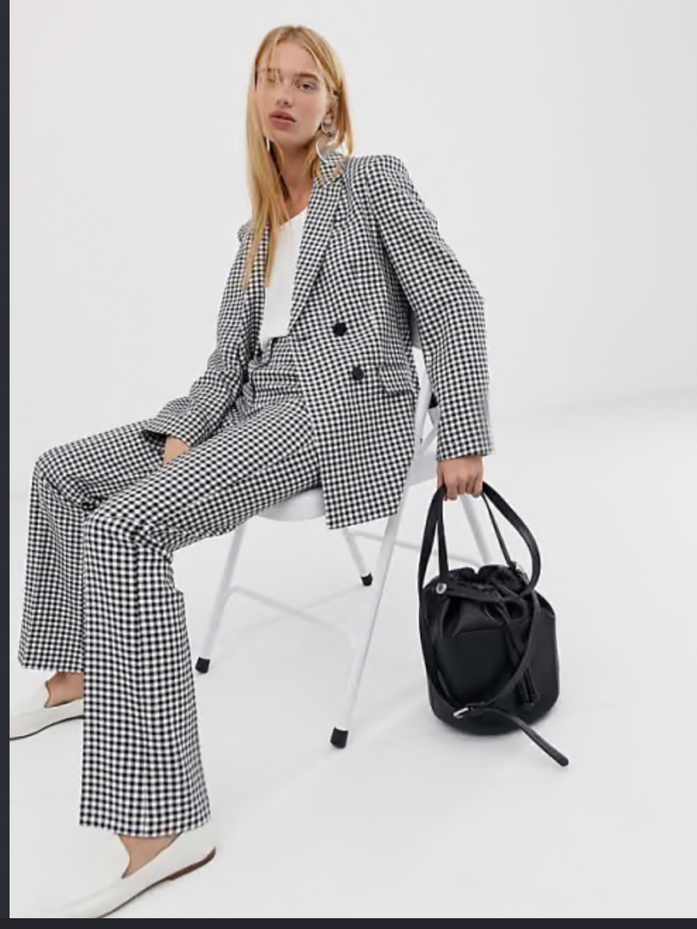 ASOS Black & White Gingham Blazer